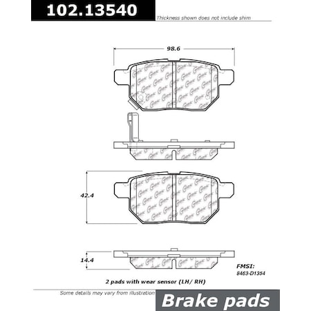 Centric Parts CTEK Brake Pads, 102.13540 102.13540
